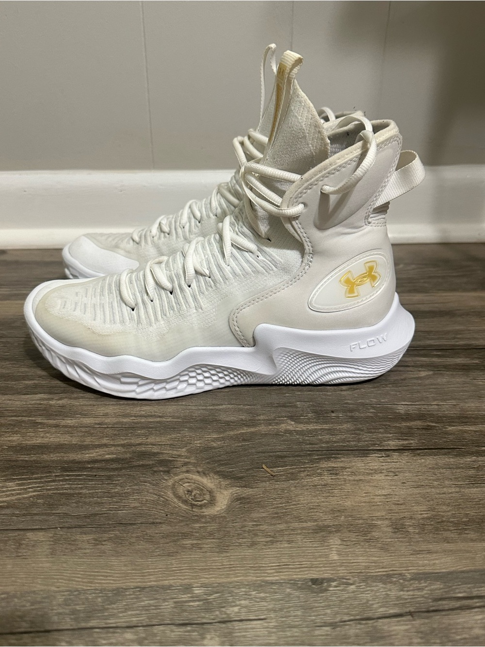 Women’s Under Armour Flow High-Top Sneakers in Cream/White